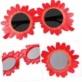 Kırmızı Renk Papatya Şekilli Parti Gözlüğü