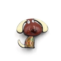 Köpek Broş - Kahverengi