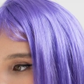 Lila Renk Uzun Düz Parti Peruğu