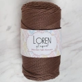 Loren Polyester Soft Macrame Kahverengi El Örgü İpi - LM032 - 34438