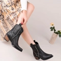 Matin Siyah Cilt Topuklu Bot