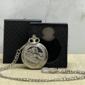 Özel Kutulu Tren Temalı Gümüş Köstekli Saat