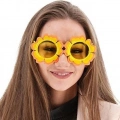 Papatya Şekilli Turuncu Sarı Hawaii Parti Gözlüğü