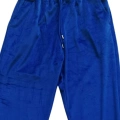 Parlak Kadife Cepli Pantolon Eşofman Pijama Altı Unisex Lastikli Paça Mavi