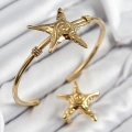 Pirinç Deniz Yıldızı Model Gold Renk Bileklik Yüzük Set