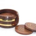 Pirinç Yuvarlak Ahşap Bardak Altı W431
