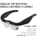 Şarjlı Gözlük Büyüteç  4 Farklı Lens 11537dc