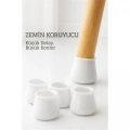 Silikonlu Sandalye Ayak Koruyucu – Sessiz ve Çiziksiz Kullanım, 4’lü Set BEYAZ