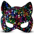 Siyah Kadife Payetli Parti Maskesi