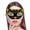 Siyah Kadife Sarı Yeşil Simli Kedi Maskesi
