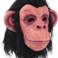Siyah Saçlı Lateks Şempanze Maskesi