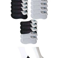 Siyah ve Beyaz Erkek Görünmez Çorap 15 çift