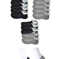 Siyah ve Gri Erkek Görünmez Çorap 15 çift