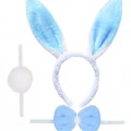 Tavşan Kostüm Seti Taç Papyon Ponpon Kuyruk Mavi