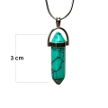 Turkuaz Doğal Taşı Zincirli El Yapımı Kolye Uç: 3 cm Zincir: 20 cm Kutulu