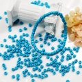 Turquaz Mavi Renk 4 mm Yaklaşık 220 adet/20 gram Cam Boncuk Oya Yazma Bileklik ve Kolye