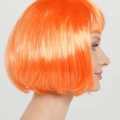 Turuncu Renk Küt Parti Peruğu Kısa Takma Saç