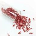 Uzun Boru Kesme Boncuk Çap 2mm Uzunluk 10 mm - 60 Gram - Kırmızı Beyaz - BNC278