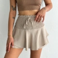 ÇOK SATAN  Ayrobin Şortlu Etek - Bej -