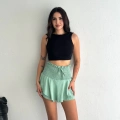ÇOK SATAN  Ayrobin Şortlu Etek - Su Yeşili -