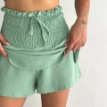 ÇOK SATAN  Ayrobin Şortlu Etek - Su Yeşili -