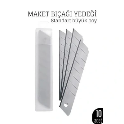 10lu Kobalt Çelik Maket Bıçağı Yedek Uç Seti – Dayanıklı ve Keskin 18 mm