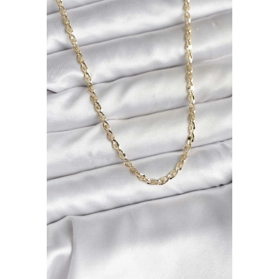 14K Gold Renk Kaplama Ezme Plaka Model CM Kadın Kolye