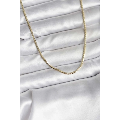 14K Gold Renk Kaplama Ezme Zincir Model CM Kadın Kolye