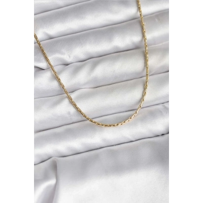 14K Gold Renk Kaplama İnce Zincir Model CM Kadın Kolye