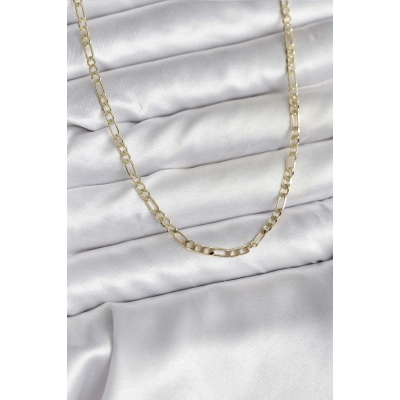 14K Gold Renk Kaplama Kuşgözü Zincir Model Pirinç CM Kadın Kolye