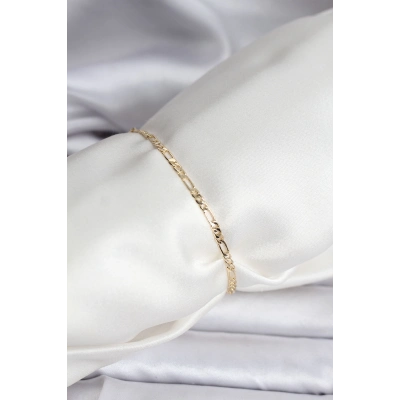 14K Gold Renk Kaplama Minimal Zincir Model CM Kadın Bileklik