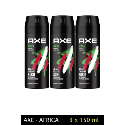 3 Adet Axe Africa Erkek Deodorant Sprey 150 ml