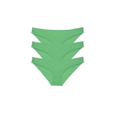 3 adet Süper Eko Set Likralı Kadın Slip Külot Yeşil