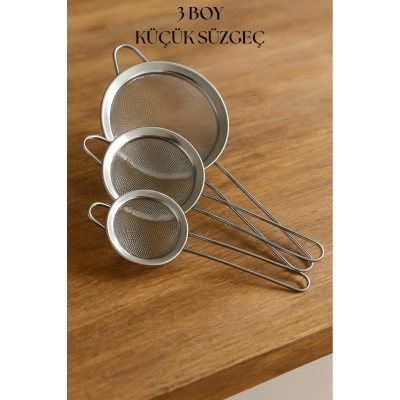 3lü Paslanmaz Çelik Süzgeç Seti