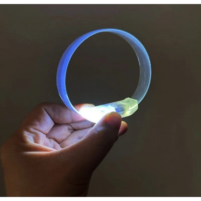 3 Modlu Pilli LED Işıklı Esnek Parti Bilekliği Beyaz