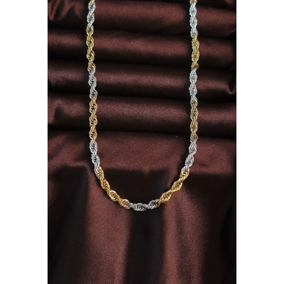 316L Çelik Çift Renk Burgu Tasarımlı Kolye