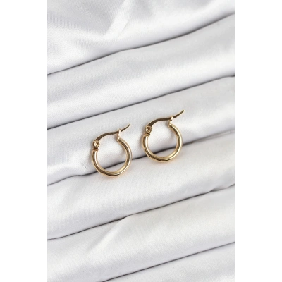 316L Çelik Gold Renk 12 mm Halka Kadın Küpe