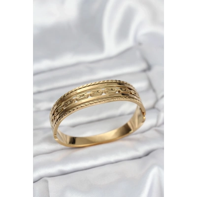 316L Çelik Gold Renk Vintage Model Kadın Kelepçe Bileklik