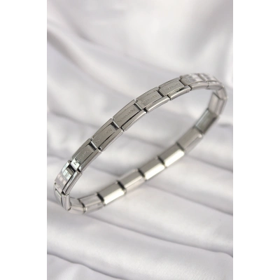 316L Çelik Gümüş Renk İnce Yazılı Nomination Kadın Bileklik