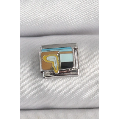 316L Çelik Gümüş Renk Renkli Portre Model Nomination Charm