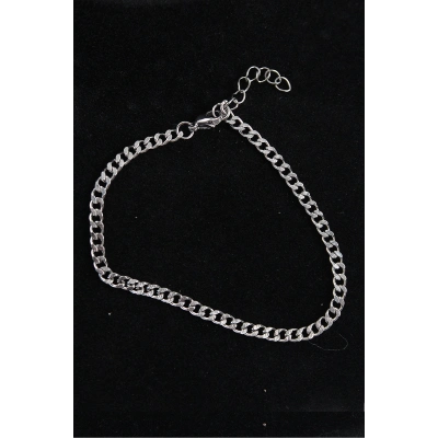 316L Çelik İnce Klasik Model Gümüş Renk Erkek Bileklik