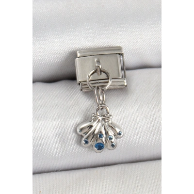 316L Çelik Sallantılı Fiyonklu Buket Model Gümüş Renk Nomination Charm