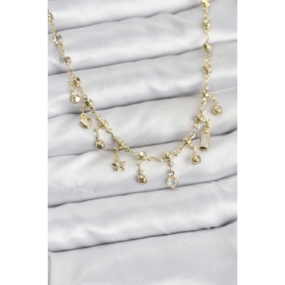 316L Çelik Zincir Gold Renk Kolye