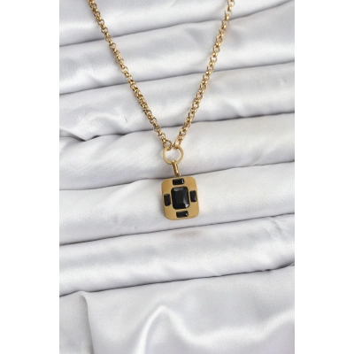 316L Çelik Zincir Gold Renk Vintage Model Kadın Kolye