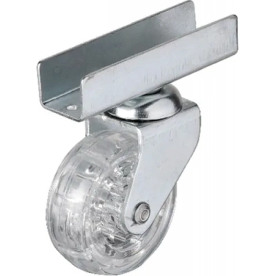 327 - 50x20 Mm Şeffaf Makaralı Uzun U Tablalı Teker 4 Adet