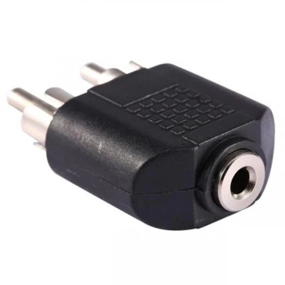 3.5 Mm Stereo Dişi  / 2 Rca Erkek Çevirici Jack