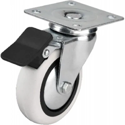 353 - 75x25 Mm Pvc Makaralı Tablalı Frenli Teker 4 Adet