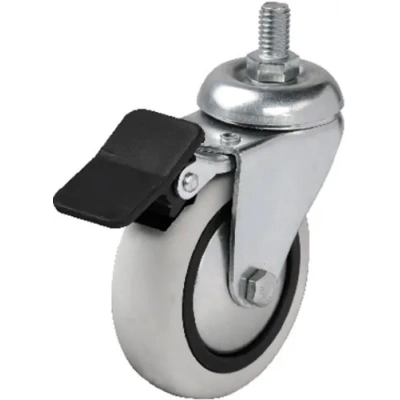 354 - 75x25 Mm Pvc Makaralı Vidalı Frenli Teker 4 Adet