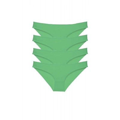 4 adet Süper Eko Set Likralı Kadın Slip Külot Yeşil