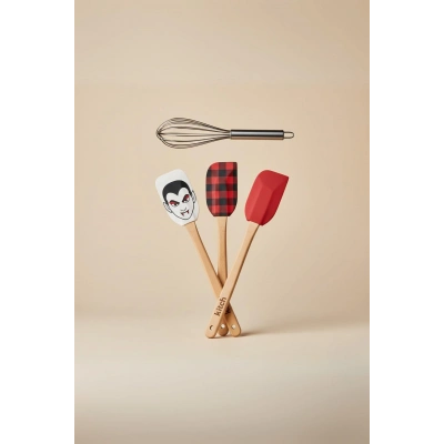 4’lü Silikon Spatula ve Çırpıcı Seti Karışık Renk